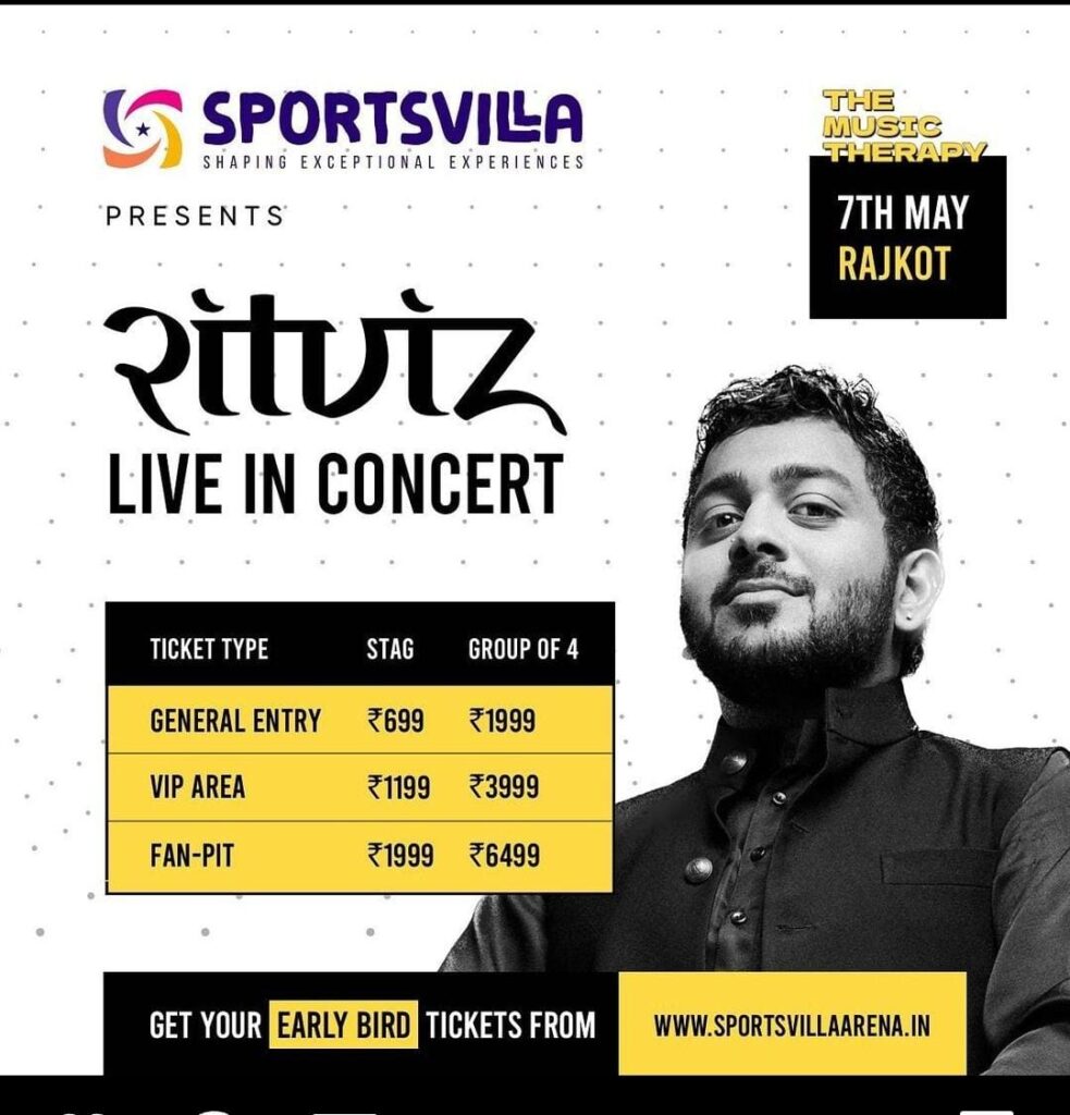 Ritviz Live in Concert in Rajkot on 7th May at Sportsvilla Arena