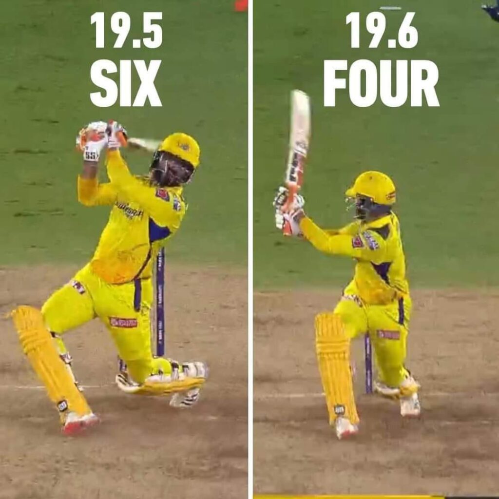 Jadeja Four and Six in IPL 2023 Final Match in Ahmedabad