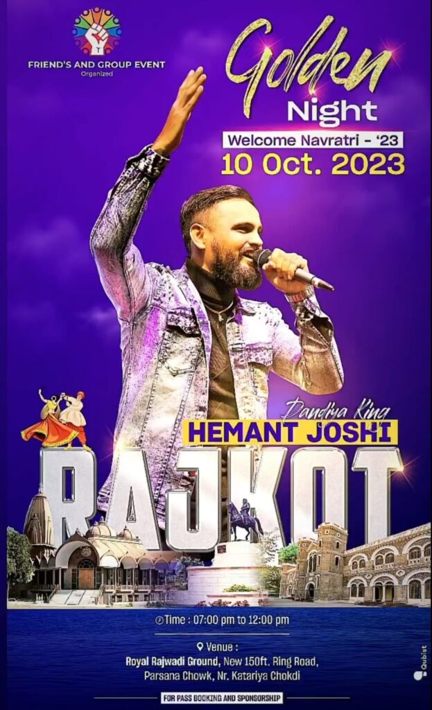 Golden Night Welcome Navratri 2023 in Rajkot with Singer Hemant Joshi