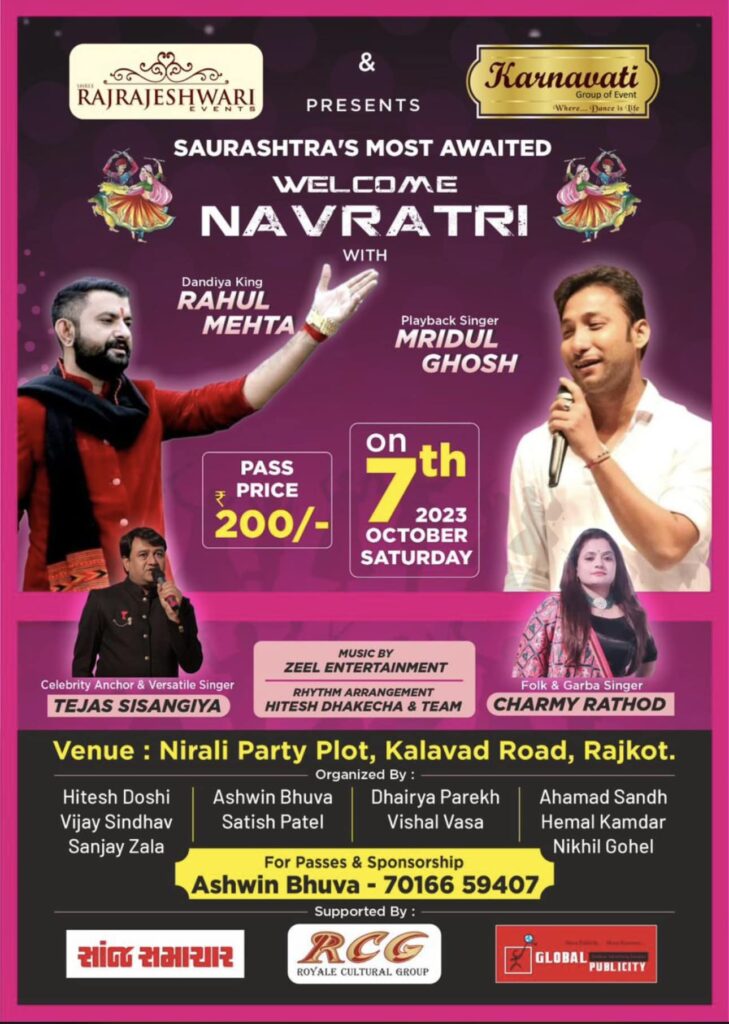 Welcome Navratri 2023 with Dandiya King Rahul Mehta