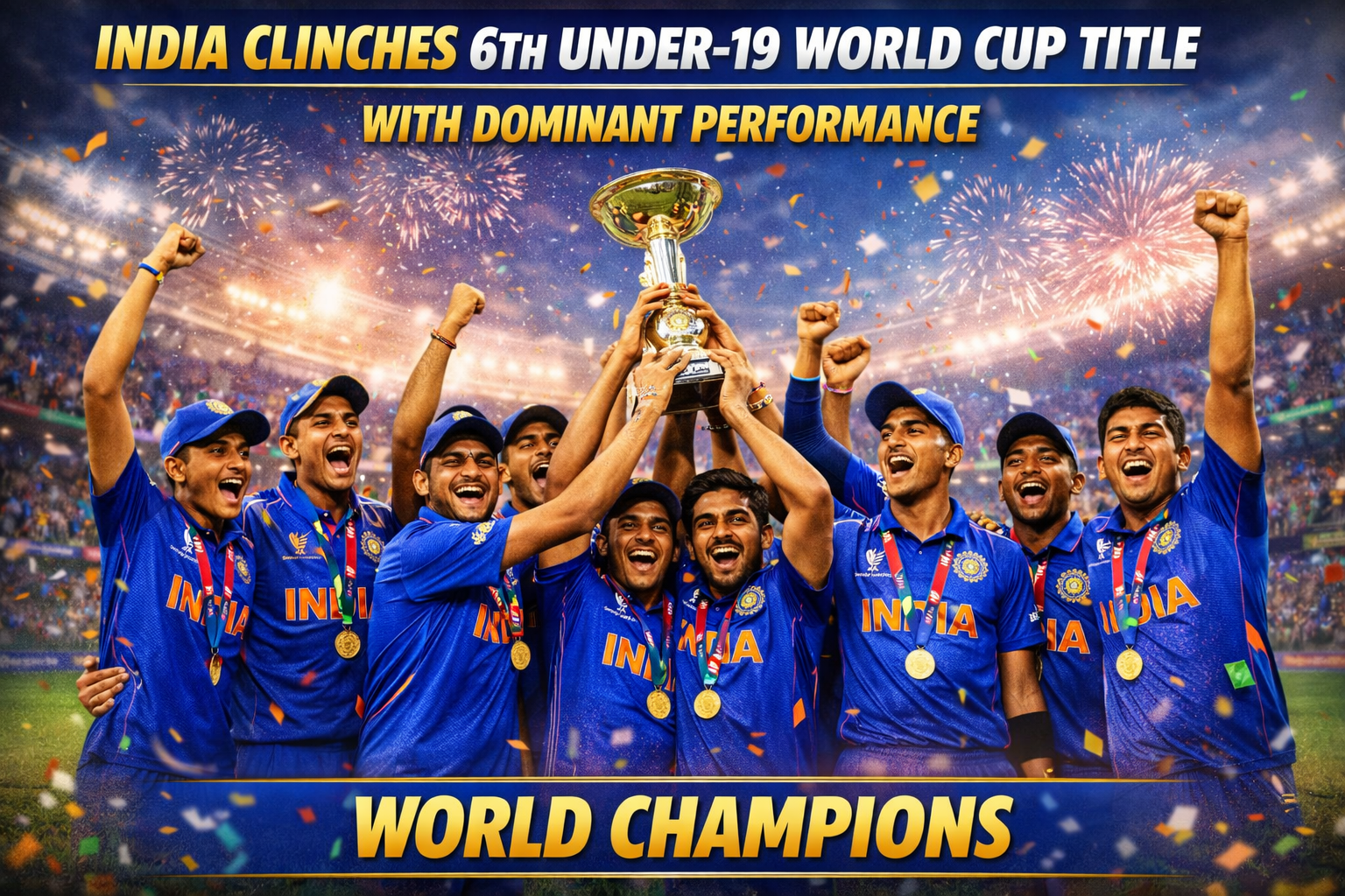 India Clinches 6th Under-19 World Cup Title with Dominant Performance