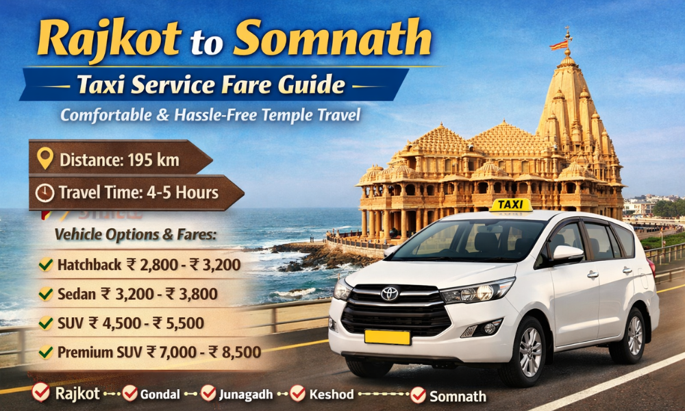 Rajkot to Somnath Taxi Service Fare Guide for Comfortable and Hassle-Free Temple Travel