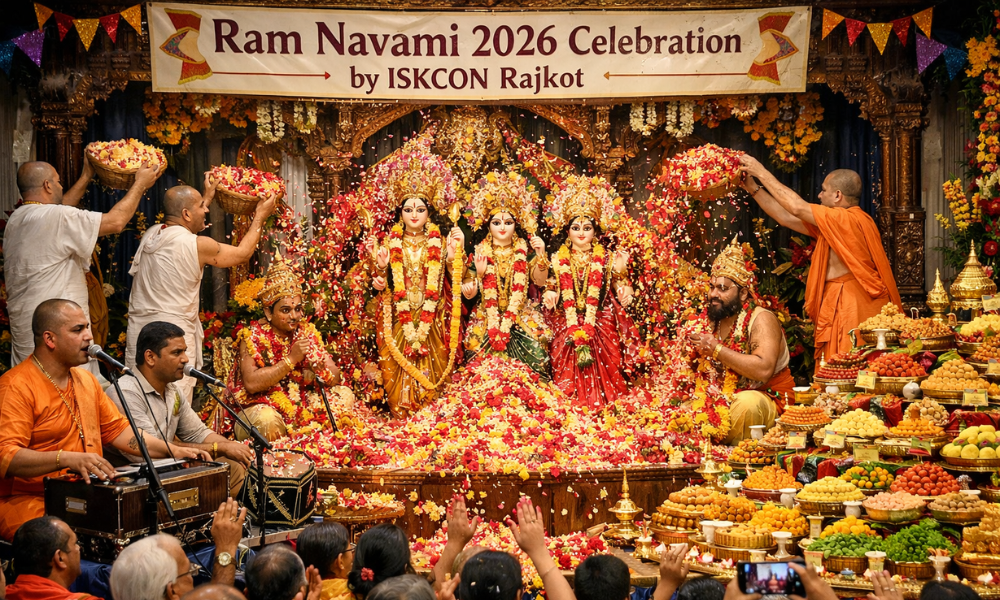 Ram Navami in Rajkot - Ram Navami 2026 Celebration by ISCON Temple - Kirtan - Flower Abhishek – Prasadam