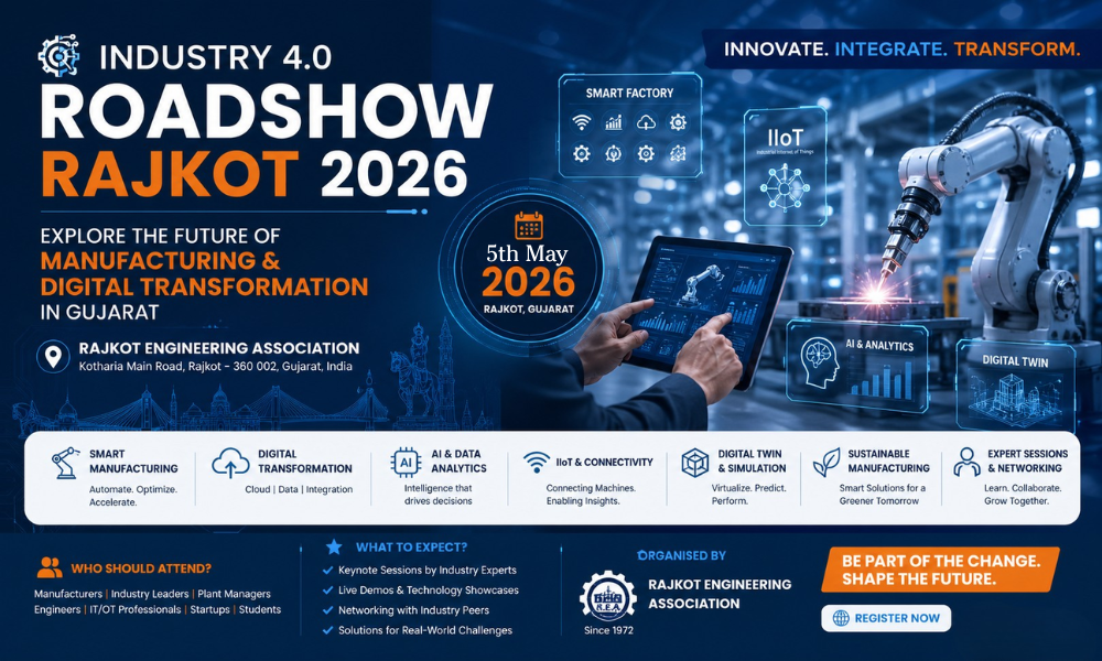 Industry 4.0 Roadshow Rajkot 2026 – Explore the Future of Manufacturing & Digital Transformation in Gujarat at Rajkot Engineering Association