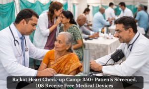 Rajkot Heart Check-up Camp 350+ Patients Screened, 108 Receive Free Medical Devices