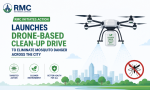 RMC initiates action Launches Drone-Based Clean-up Drive to Eliminate Mosquito Danger Across the City