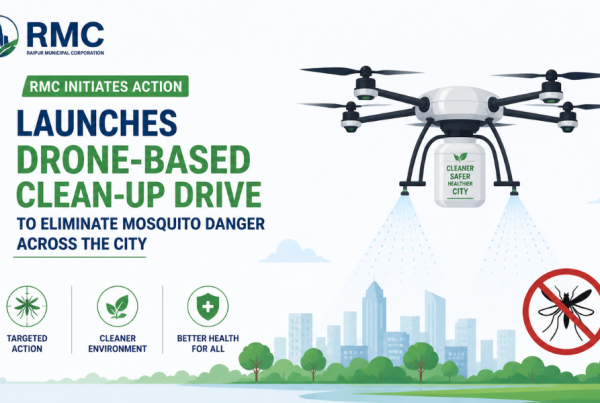 RMC initiates action Launches Drone-Based Clean-up Drive to Eliminate Mosquito Danger Across the City