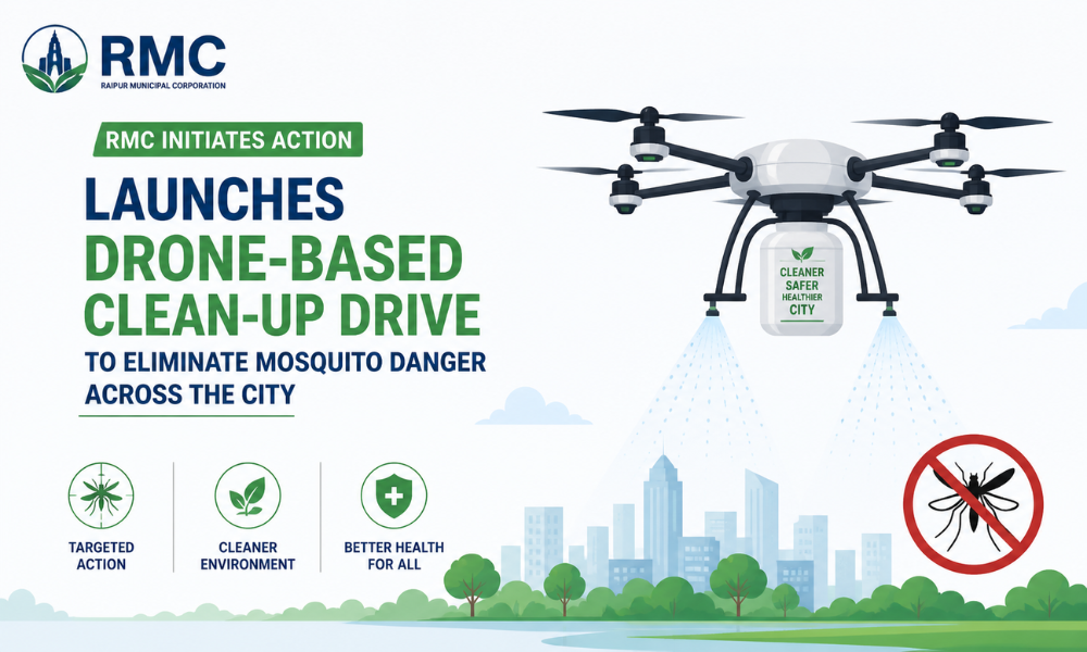 RMC initiates action Launches Drone-Based Clean-up Drive to Eliminate Mosquito Danger Across the City