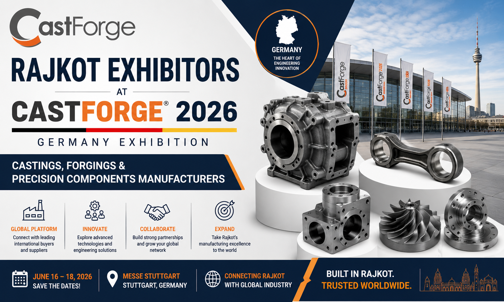 Rajkot Exhibitors List in CastForge 2026 Germany Exhibition Castings, Forgings & Precision Components