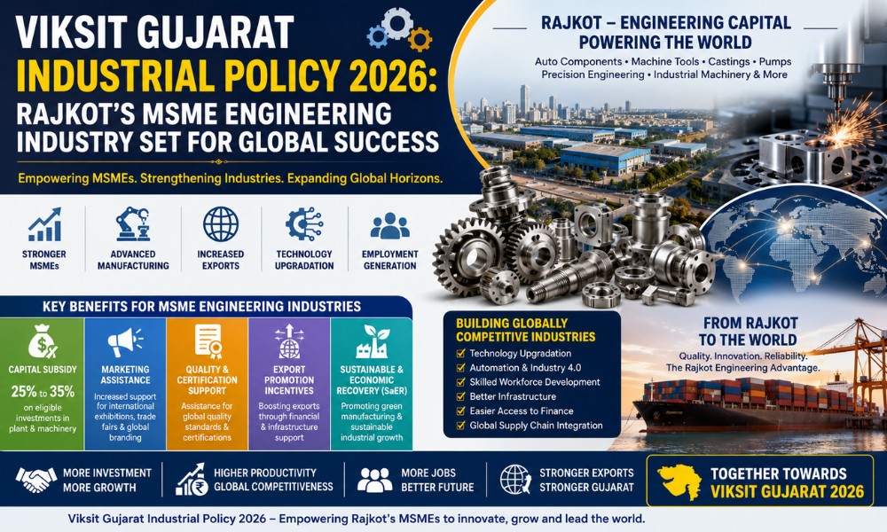 Viksit Gujarat Industrial Policy 2026: Rajkot's MSME Engineering Industry Set for Global Success