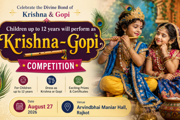 Children up to 12 Years Will Perform as Krishna-Gopi at Arvindbhai Maniar Hall, Rajkot; Competition on August 27
