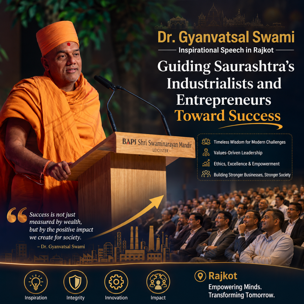 Dr. Gyanvatsal Swami BAPS Motivation Speech in Rajkot