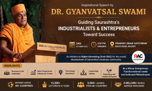 Dr. Gyanvatsal Swami Inspirational Speech in Rajkot - Guiding Saurashtra’s Industrialists and Entrepreneurs Toward Success