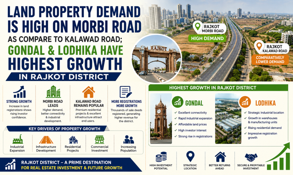 Land Property Demand is High on Morbi Road as Compare to Kalawad Road; Gondal & Lodhika have Highest Growth in Rajkot District