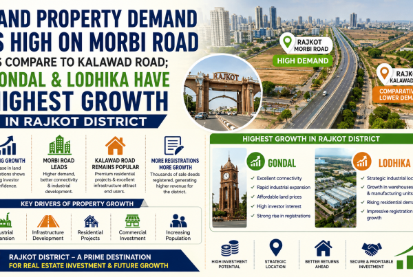 Land Property Demand is High on Morbi Road as Compare to Kalawad Road; Gondal & Lodhika have Highest Growth in Rajkot District