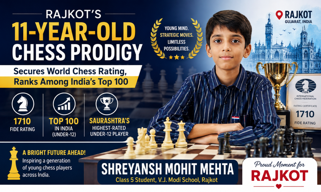 Rajkot's 11-Year-Old Chess Prodigy Secures World Chess Rating, Ranks Among India's Top 100